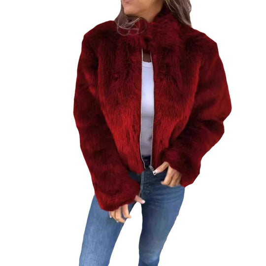 Damen Kunstpelz-Bomberjacke EB