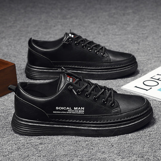 Herren lässige Ledersneaker mit weicher Sohle und modischem Design EB