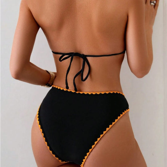 Damen Triangel-Bikini mit Floral-Print und attraktiven Rüschendetails EB