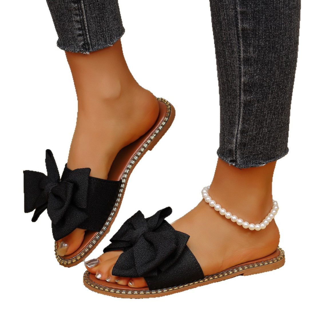Damen elegante Slipper mit dekorativer Schleifenapplikation EB
