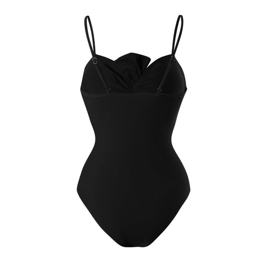 Damen Einteiler Badeanzug mit verstellbaren Trägern und eleganter Raffung EB