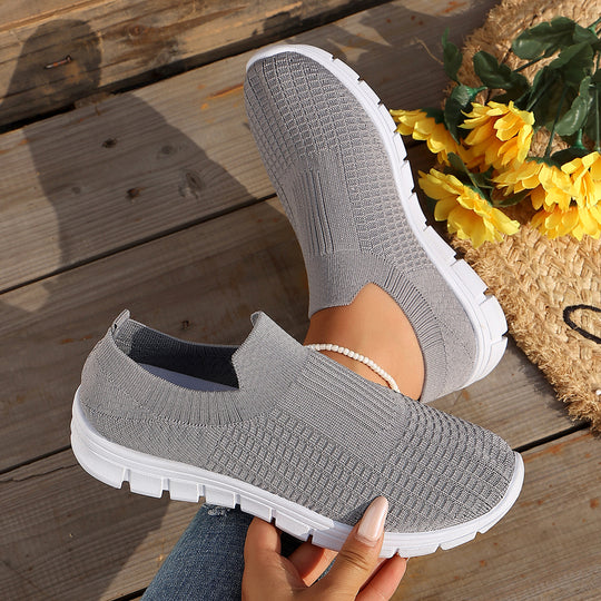 Damen Bequeme Slip-On Sneakers mit atmungsaktivem Obermaterial EB