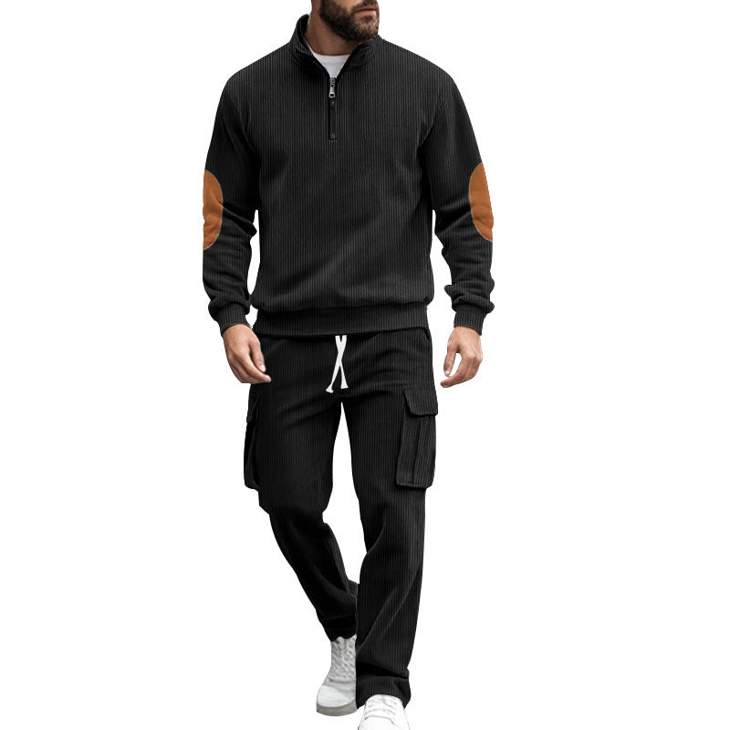 Herren sportliches Freizeitset mit Reißverschluss und praktischen Taschen EB