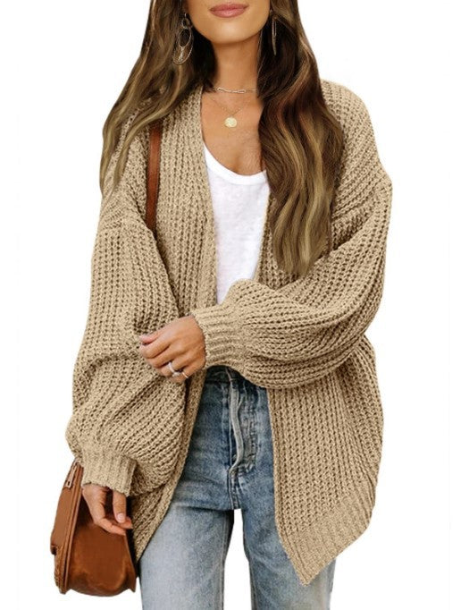 Damen Grobstrickjacke mit überschnittenen Schultern und lässigem Schnitt EB