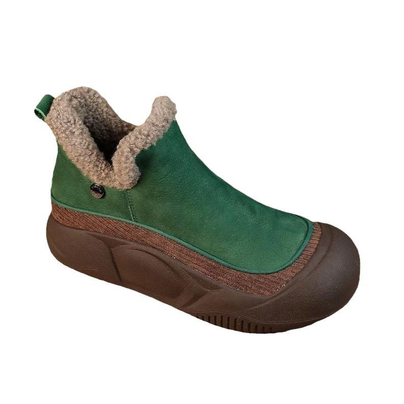 Damen warme Clogs mit komfortabler Fleece-Innensohle und robustem Profil EB