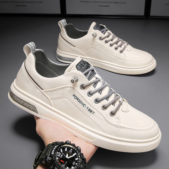 Damen Leder Sneakers mit modischen Akzenten und dämpfendem Sohlenprofil EB