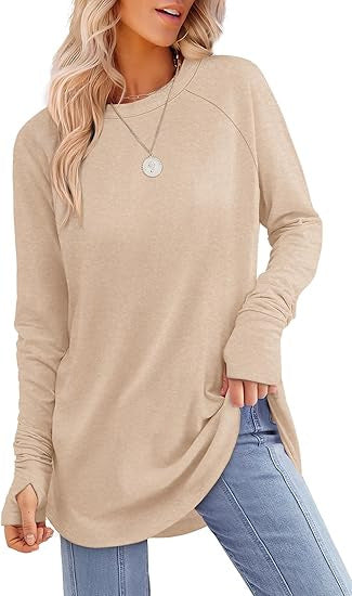 Damen lässiger Langarmshirt mit modernem Schnitt EB