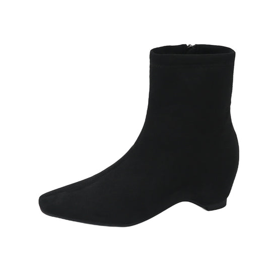 Damen modische Ankle-Stiefel mit elegantem Blockabsatz EB