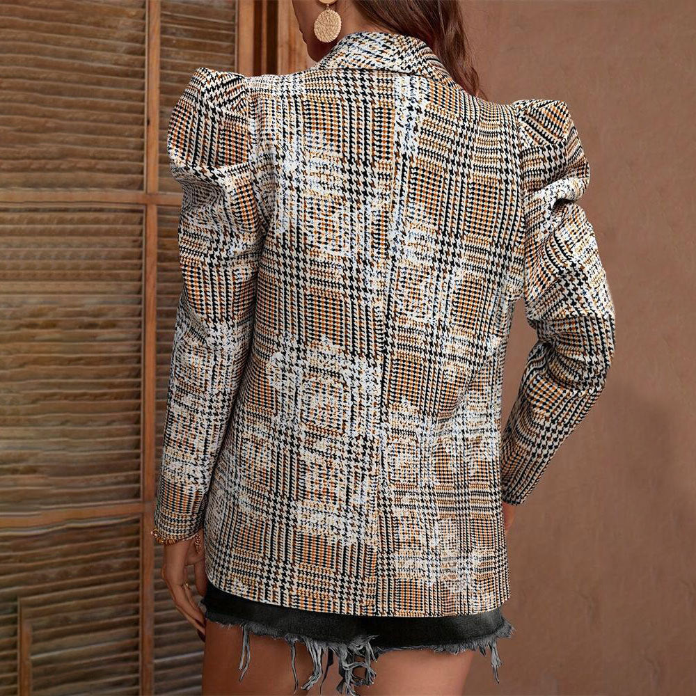 Damen Modischer Blazer mit angesagten Puffärmeln EB