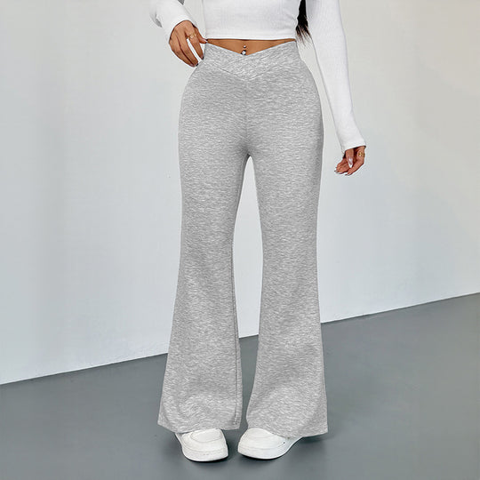 Damen moderne High-Waist Freizeithose im lässigen Schnitt EB