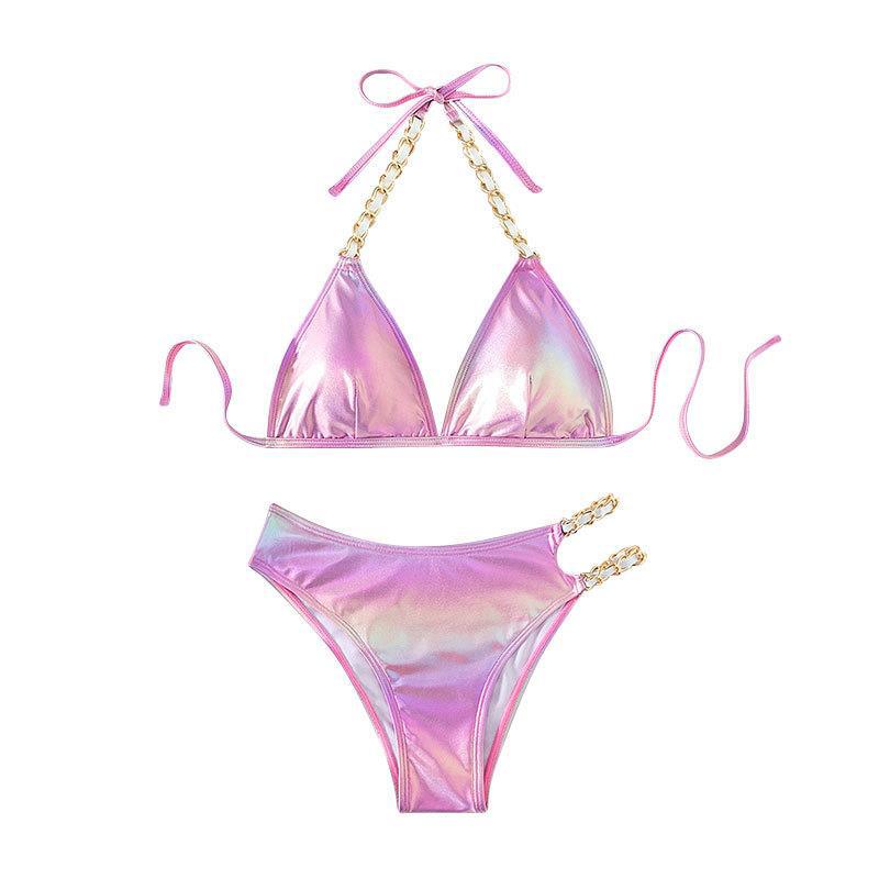 Damen Triangel-Bikini mit glamourösen Kettenakzenten EB