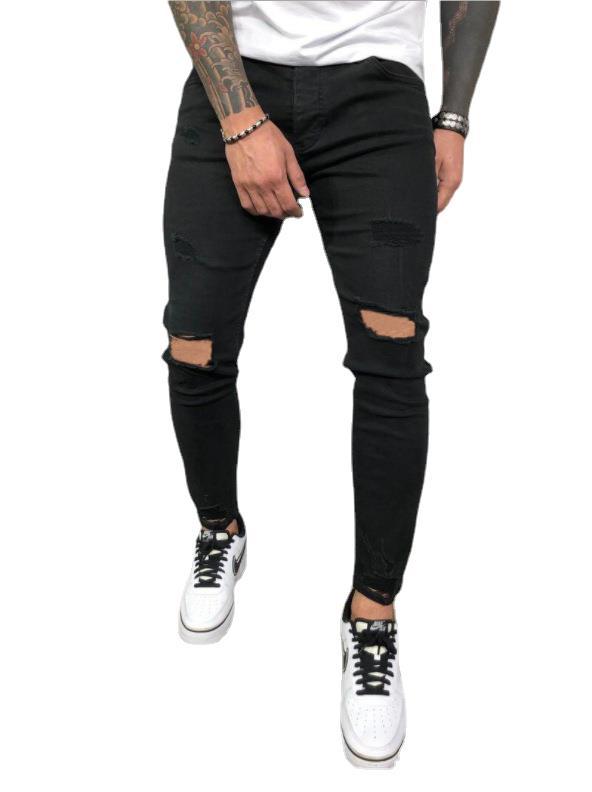 Herren Slim Fit Jeans mit Rissdesign EB