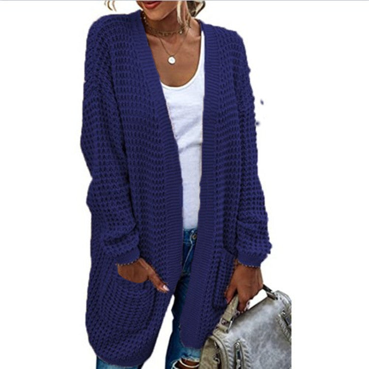 Damen Grob gestrickter Cardigan mit lässigem Schnitt und praktischen Taschen EB