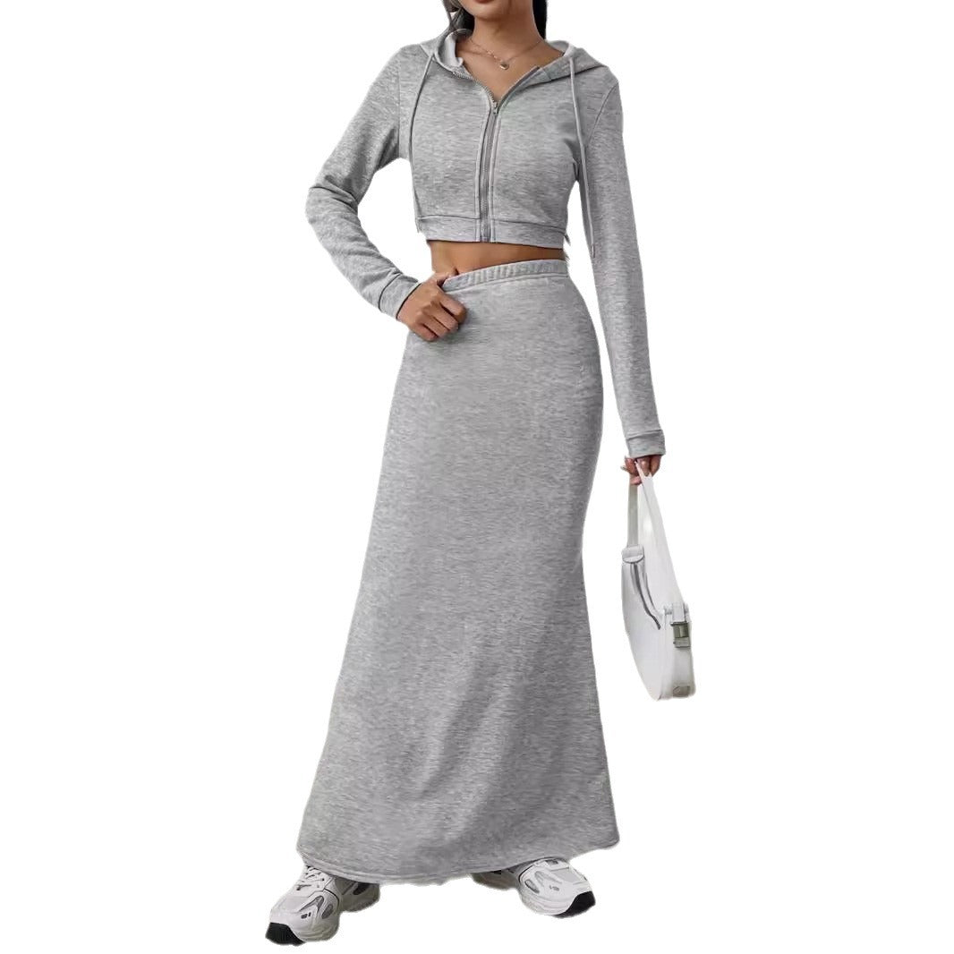 Damen Hoodie und Maxi-Rock Set EB