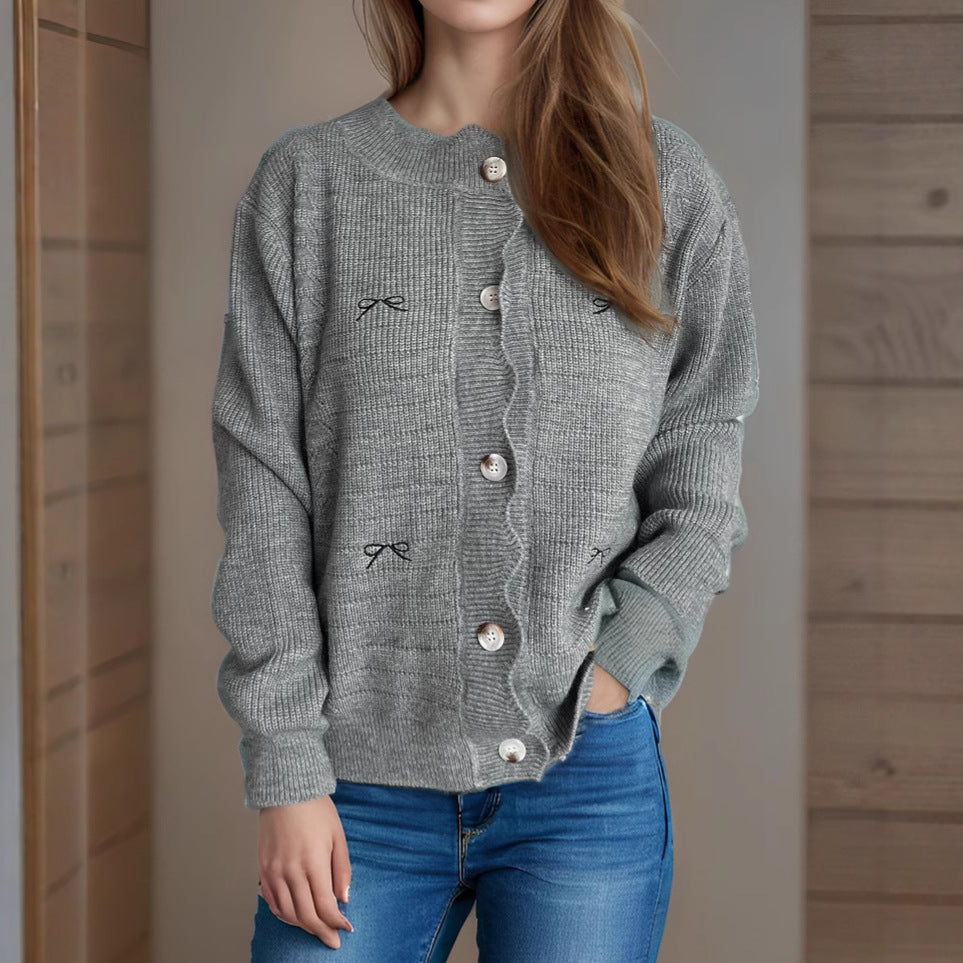 Damen Strickjacke mit verspieltem Knopf-Detail und schöner Struktur EB