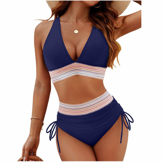 Damen Triangel-Bikini mit verstellbaren Riemen und moderner Rüschenoptik EB