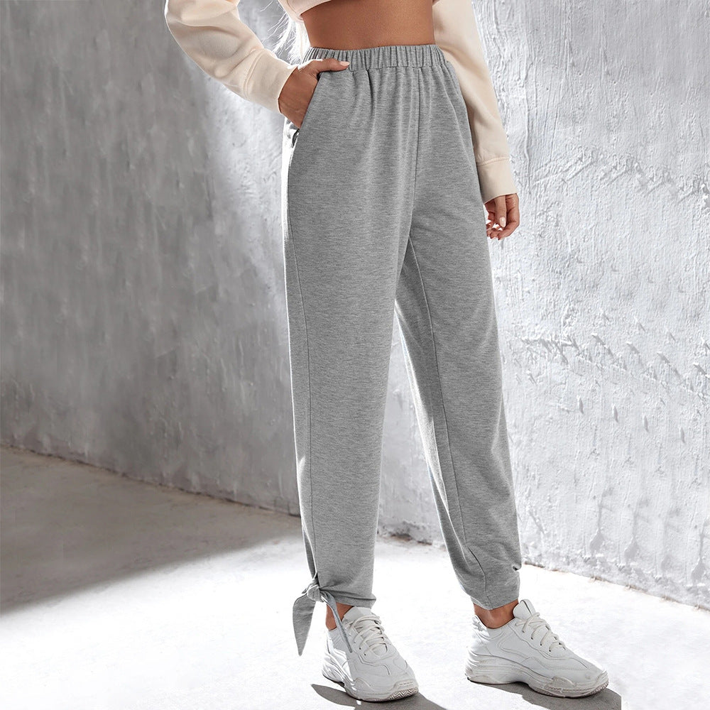 Damen lässige Jogginghose mit hohem Elastikbund seitlichen Eingrifftaschen und knöchelband Eichborn Berlin