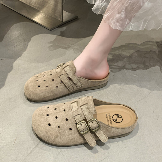 Damen bequeme Clogs mit doppeltem Schnallenverschluss EB