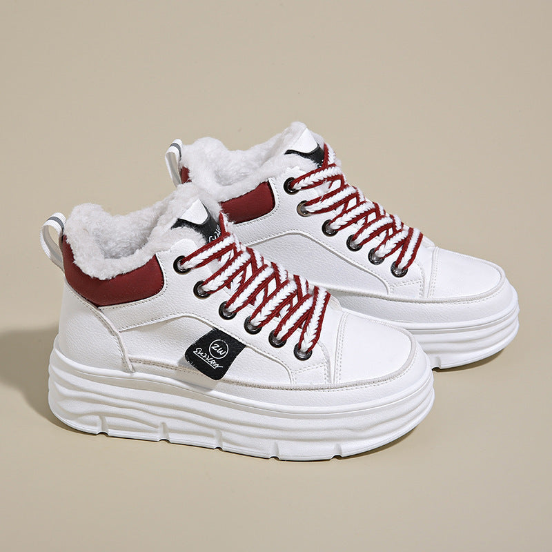 Damen High-Top Sneakers mit kuscheligem Innenfutter und stark profilierten Sohlen EB