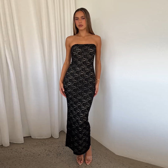 Damen Figurbetontes Spitzenkleid EB