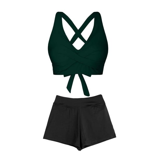 Damen Zweiteiliger Badeanzug mit floralem Design EB