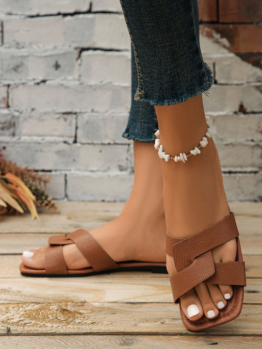 Damen komfortable Mules mit trendigem Riemendesign EB
