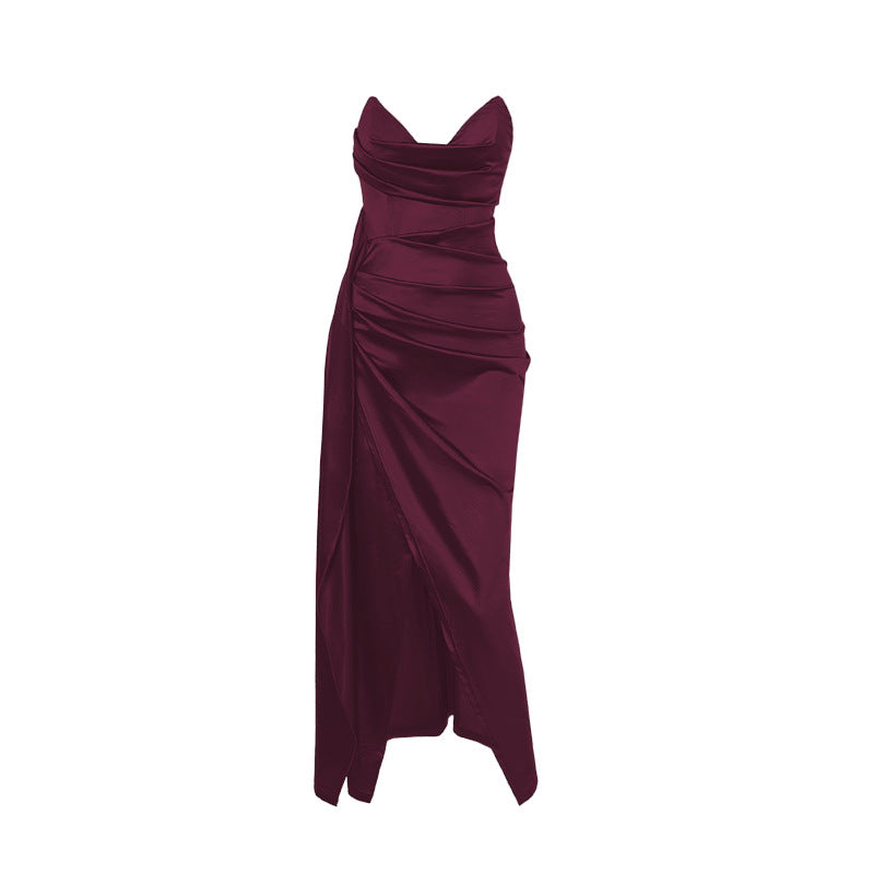Damen figurbetontes Abendkleid mit asymmetrischem Saum und elegantem Schnitt EB