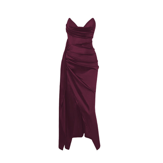 Damen figurbetontes Abendkleid mit asymmetrischem Saum und elegantem Schnitt EB