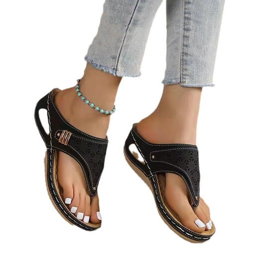 Damen nan ergonomische orthopädische Zehensteg-Sandalen mit gepolstertem Fußbett EB
