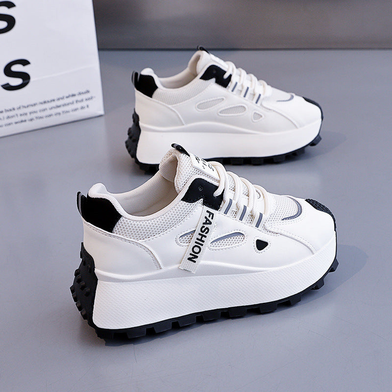Damen Sneakers mit hohem Plateau und atmungsaktiver Mesh-Oberfläche EB