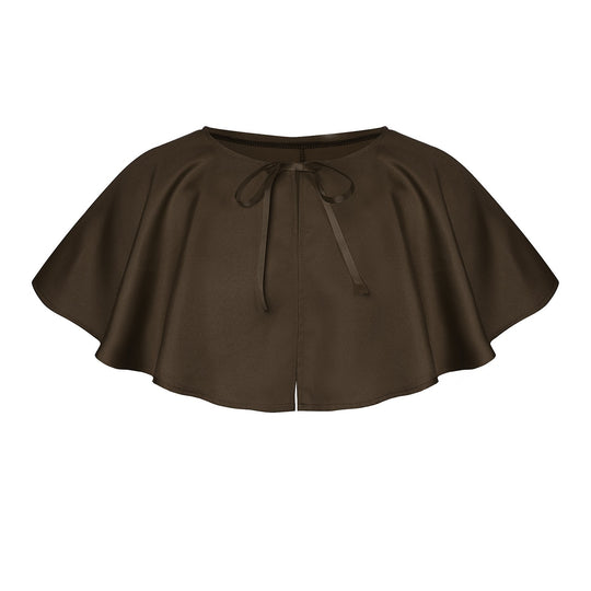 Unisex nan mehrschichtiger Kapuzenumhang mit weitem Fall und Satinbandverschluss Eb