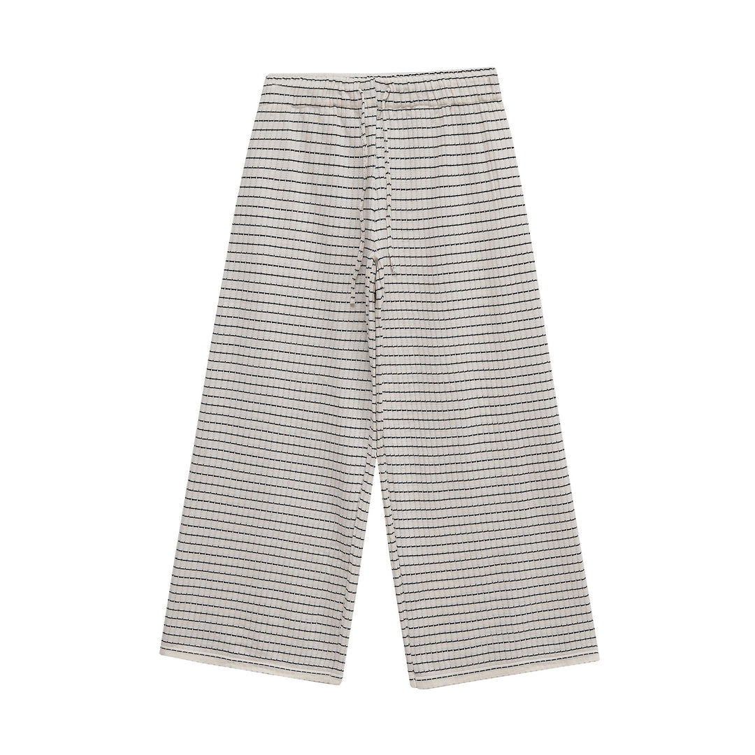 Damen Weite Karohose mit elastischem Bund und seitlichen Taschen EB