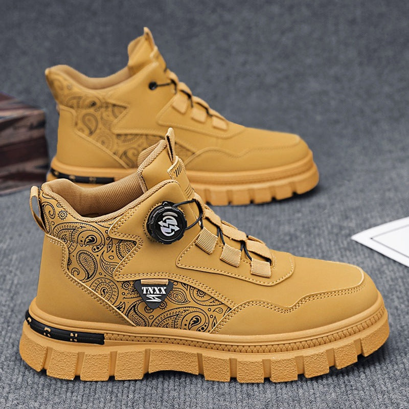 Damen Hochwertige High-Top Sneakers mit Paisleymuster und praktischen Schnellschnürsystem EB