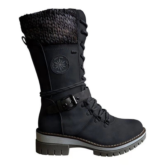 Damen Winterstiefel mit warmem Futter und trendigem Schnürdesign EB