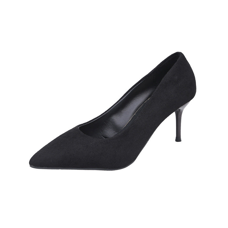 Damen nan spitze Veloursleder-Optik Pumps mit gepolstertem Fußbett und schlankem Stilettoabsatz EB