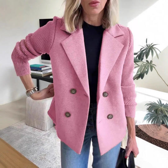 Damen Modischer Oversized-Blazer mit Doppelreihe EB