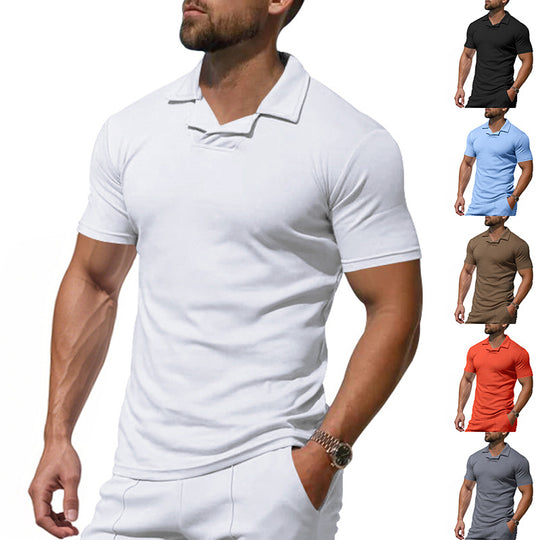 Herren Kurzarm Polo-Shirt mit modernem Stehkragen und atmungsaktivem Material EB