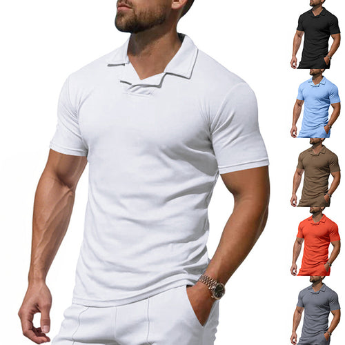 Herren Kurzarm Polo-Shirt mit modernem Stehkragen und atmungsaktivem Material EB
