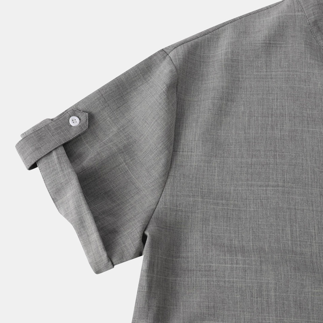 Herren Kurzarmhemd mit modernem Henley-Ausschnitt und entspannter Passform EB