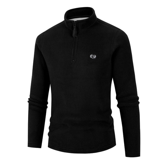 Herren Fleece Pullover mit Stehkragen und Reißverschluss EB