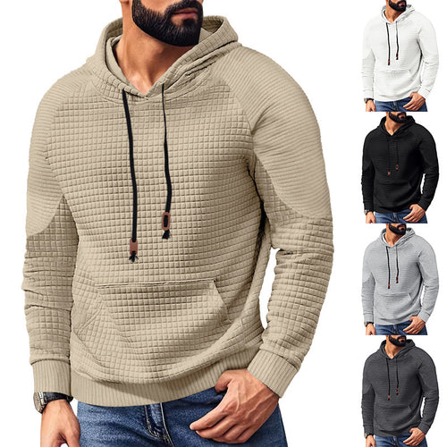 Herren Kapuzenpullover mit strukturierter Oberfläche und praktischen Taschen EB