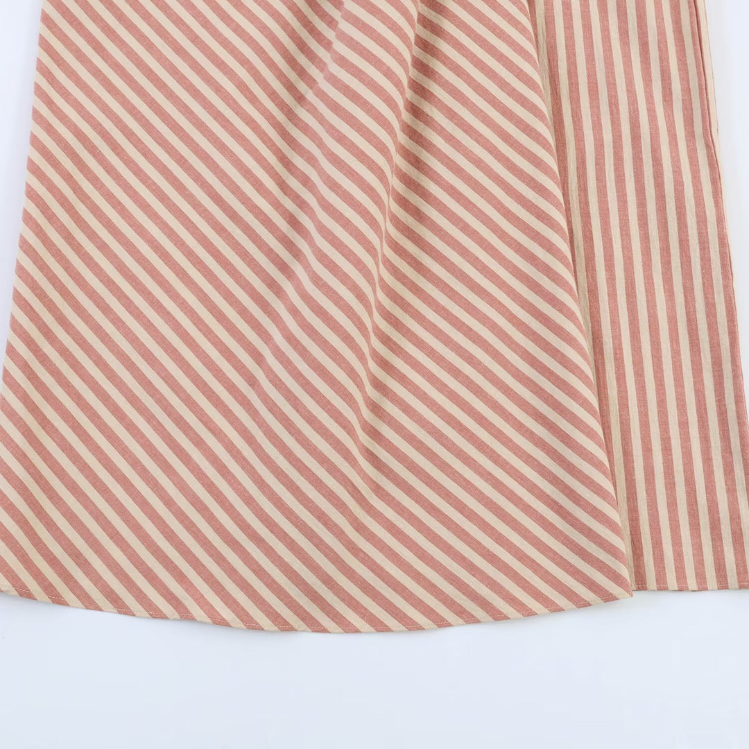 Damen Wickelrock mit diagonalem Streifenmuster und eleganter Drapierung EB