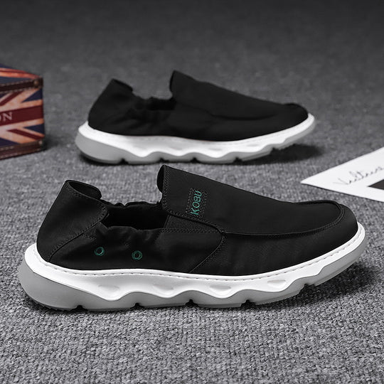 Herren elastischer Nubukoptik-Slipper mit gepolstertem Fersenrand und stoßdämpfender Wellenlaufsohle EB