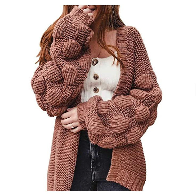 Damen Strickjacke mit strukturierten Ärmeln EB