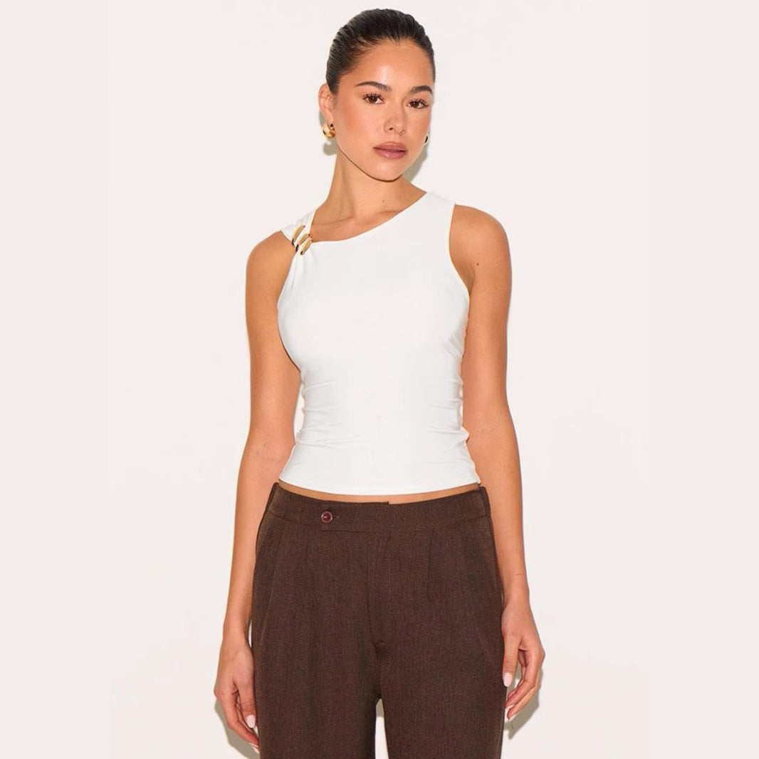 Damen Elegantes Tanktop mit dekorativem Knotendetail EB