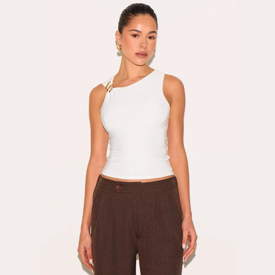 Damen Elegantes Tanktop mit dekorativem Knotendetail EB