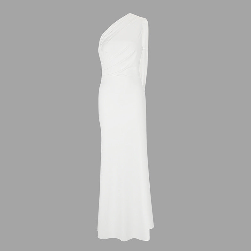 Damen elegantes Wickelkleid mit asymmetrischem Schnitt und tiefem V-Ausschnitt EB