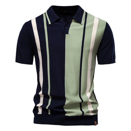 Herren Poloshirt mit modernem Streifen-Design und hochwertiger Baumwollmischung EB