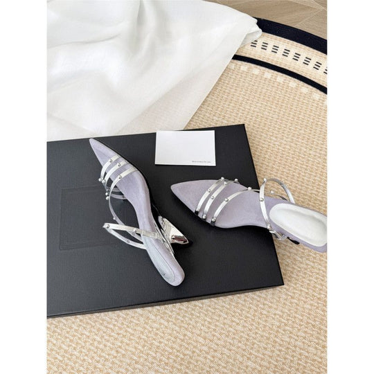 Damen elegante Zehentrenner-Sandalen mit dekorativen Riemen EB