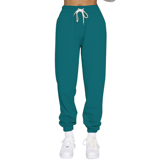 Damen nan High‑Waist Relax-Jogginghose mit elastischem Komfortbund, Kordelzug und gerippten Knöchelbündchen EB